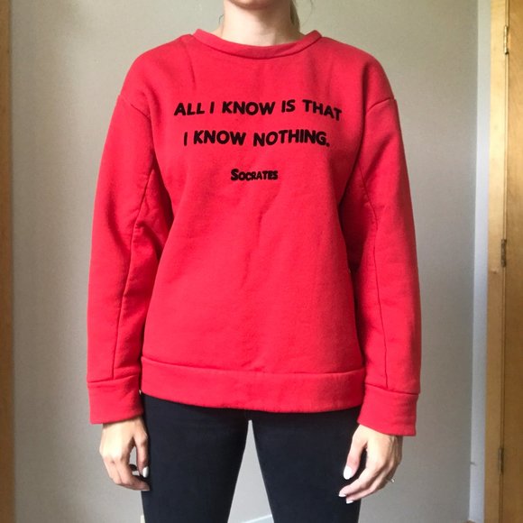 zara socrates sweatshirt